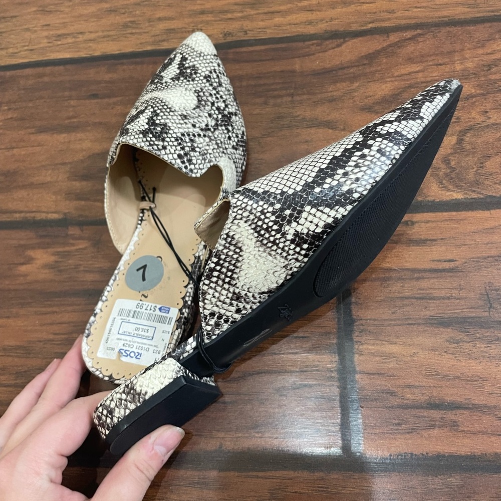 Brand new snake print mules size 7